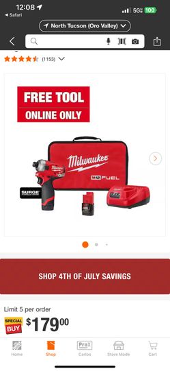 NEW M12 FUEL 12V Lithium-Ion Brushless Cordless 1/4 in. Hex Impact Driver w/CP High Output 2.5