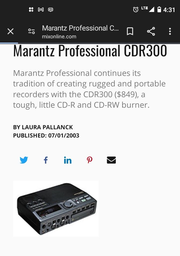 Marantz Professional CD Recorder CDR300 *Reduced