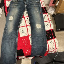 True Religion Jeans Size 34 Double Stitched