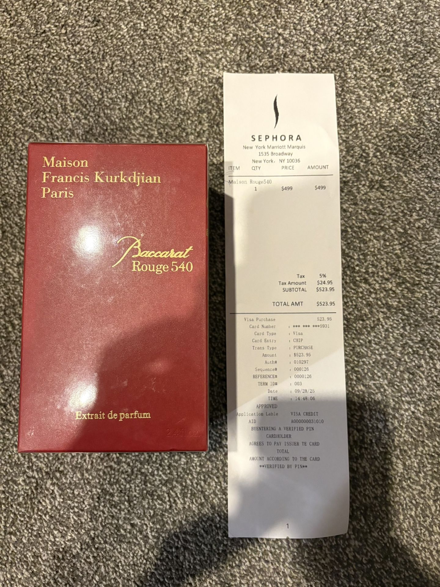 *Sealed* Madison Francis Kurkdjian Paris Baccarat Rouge 540 Extrait de parfum 200mL