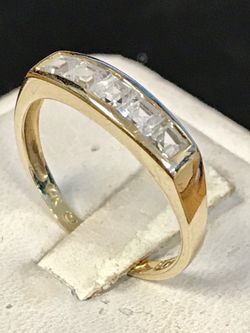 Gold CZ wedding band
