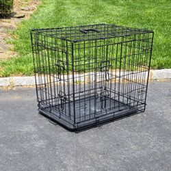 24 Inch Double Door Collapsible Wire Dog Crate

