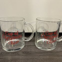 Glass Christmas Mugs 