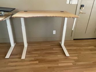 Fully Jarvis Bamboo Hand Crank Height Adjustable Standing Desk 60” White