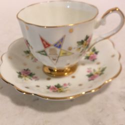 Kent Fine Bone China England Tea Cup and Saucer with gold trim.