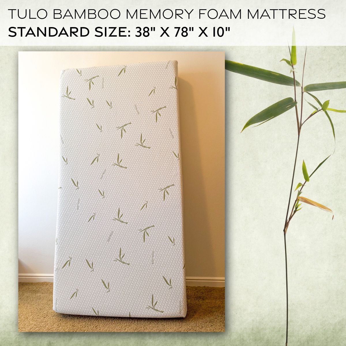 🌿 Like-New Tulo Bamboo Memory Foam Twin Mattress $200 OBO