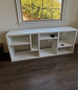 Modern White Geometric Bookshelf / Console