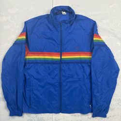 Ocean Pacific Jacket Large Vintage 80s windbreaker blue Rainbow OP Surf M / L