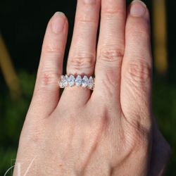 2.57 ctw Lab Grown Marquise Diamond Band in 14K White Gold with Appraisal Report