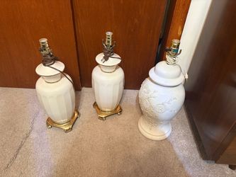 Lamps , white 2 with gold