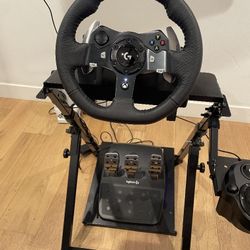 Logitech G920 Wheel Sim Racing+Shifter+Gt Player Wheel Stand.