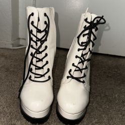 White Boots With Heel