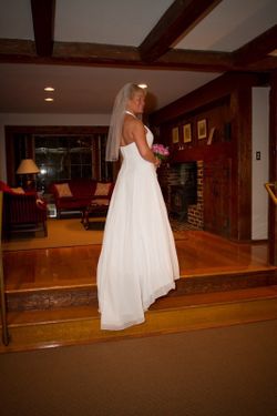 Beautiful white wedding dress from Davids Bridal size 14