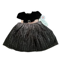 Infant Dress (Black/Pink/Silver)