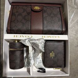 Coach Signature Crossbody Wallet Set 3-Piece | Wristlet + Mini Zip Pouch + Key Case 