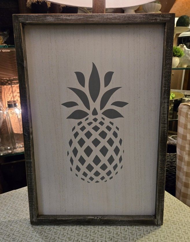 Wood Wall Art With Gray Weathered Look Frame