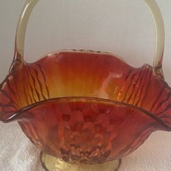 Antique Glass Basket 