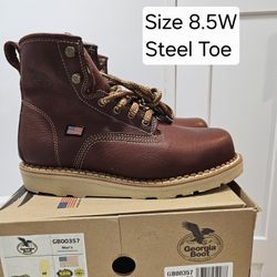 Georgia Steel Toe Work Boots Size 8.5 W