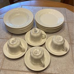 24 pieces Ironstone Royal Staffordshire Pottery Dinner Plates cups and saucers