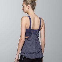 LULULEMON Heathered Cadet Blue Run Times Tank Top