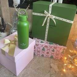 New Kate Spade Green Stainless Steel Water Bottle