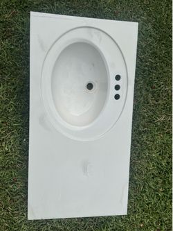 White Cultured Marble Single Sink