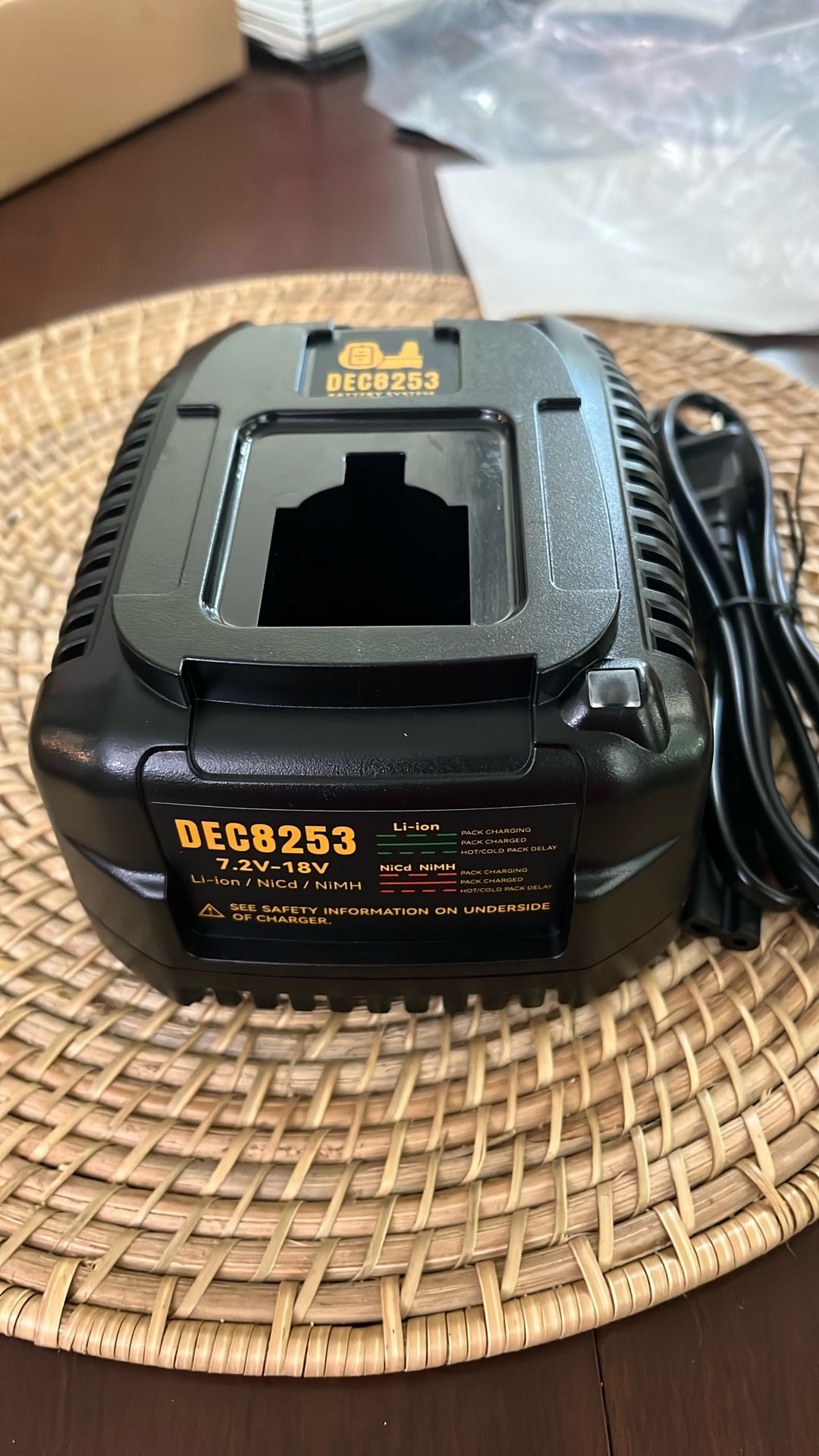 18 Volt Battery 2 Pack With Charger For Dewalt Tools