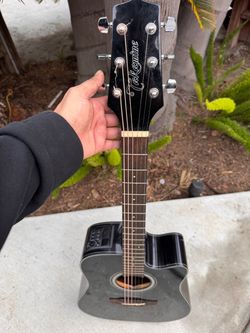 Takamine Black Acoustic-Electric Guitar