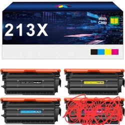 213X Toner Cartridge Replacements, Black, Cyan, Yellow 