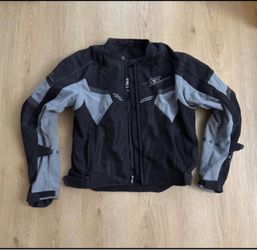 Black and Gray Textile Motorcycle Jacket