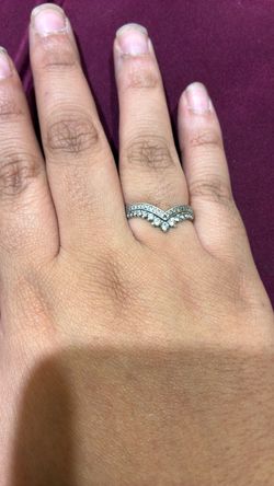Silver Chevron CZ Band Ring