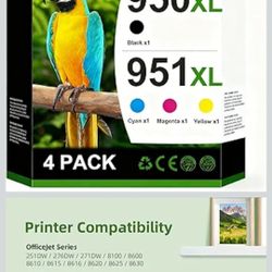 950LX 951XL Ink Cartridges Combo Pack Compatible For HP 950LX 