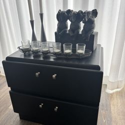 BLACK 2-DRAWER NIGHTSTAND/ END TABLE - $15
