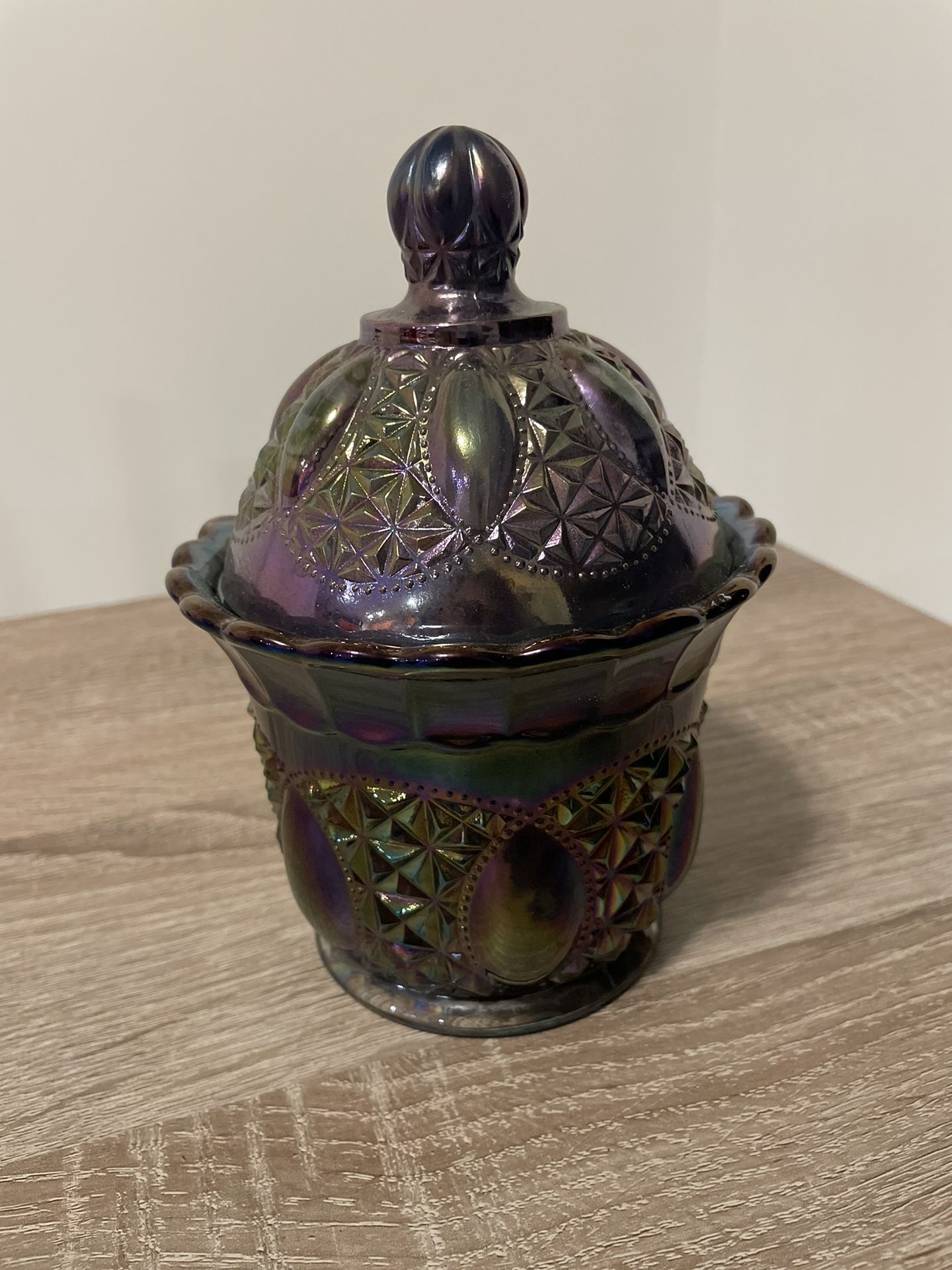“Imperial Glass” Carnival Glass Candy Dish