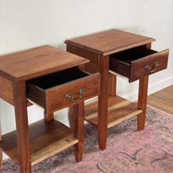 Solid Acacia Wood Nightstands – Handcrafted in Indonesia | Tropical Minimalist Design