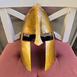 Gold Spartan Warrior Helmet Costume Mask