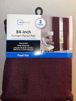 Mainstays 84-Inch Curtain Panel Pair - Deep Burgundy