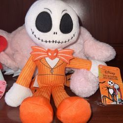 jack skeleton and sally plushy
