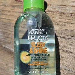 New, Garnier Fructis Sleek & Shine Anti-Frizz Serum With Argan Oil Frizzy Dry Hair