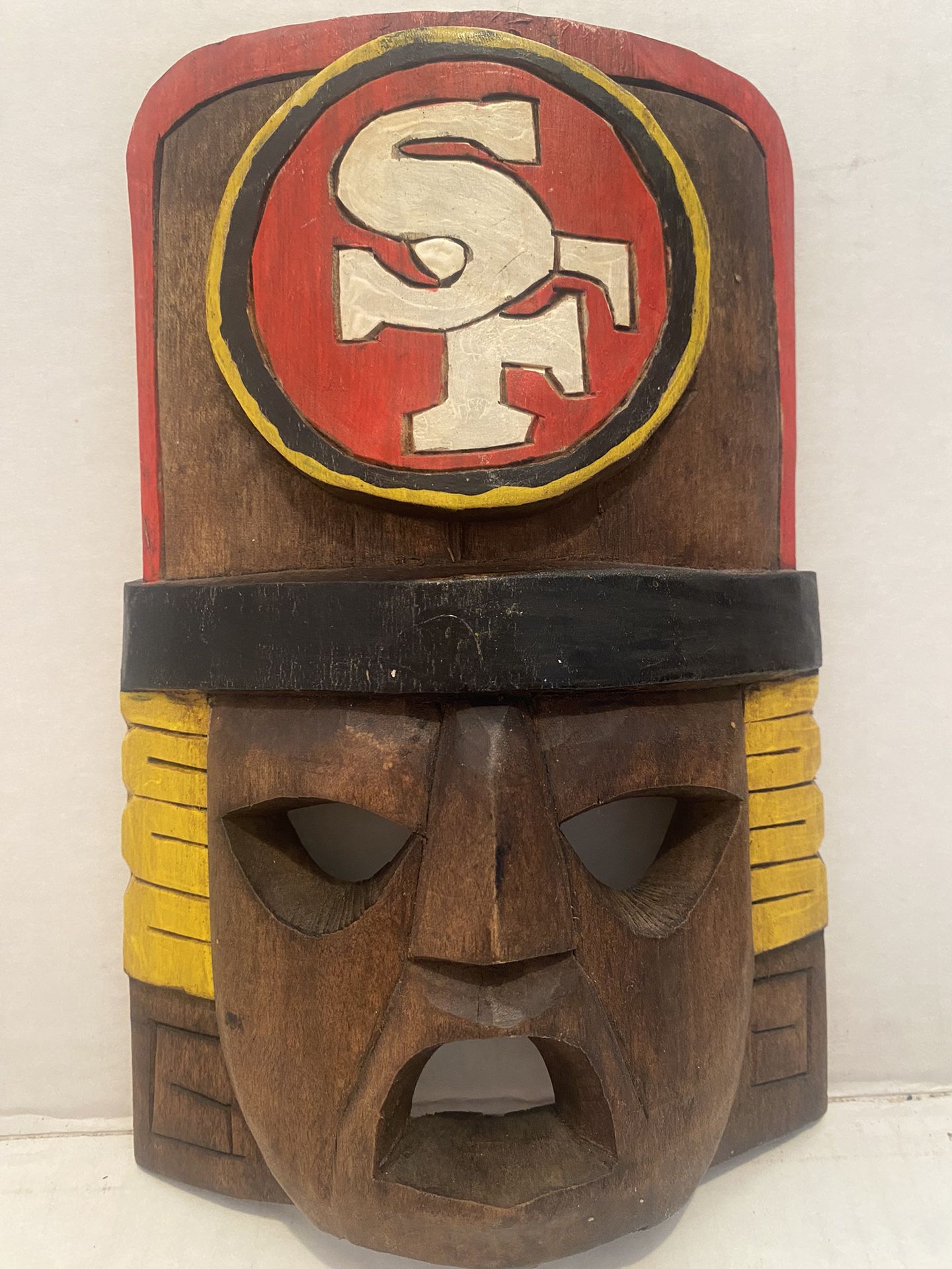 San Francisco Forty Niners Tribal Wooden Mask Very Rare