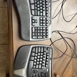 2 x Microsoft Ergonomic Keyboard 4000 (v1) – Gently Used – Reliable & Comfortable
