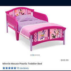 New Minnie Mouse Toddler Bed With Legs (mattress Not Included)