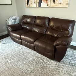 Brown Leather Recliner Couch