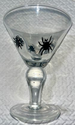 Halloween Spider-Accented Martini Glass - NEW