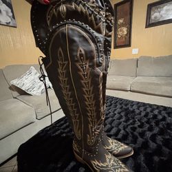 NEW WOMEN THIGH HIGH COWBOY BOOTS / SIZE 7