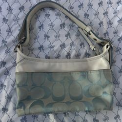Blue Coach Hampton Shoulder Bag