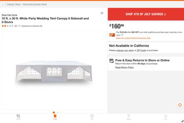 Title: New 10’ x 30’ White Party Wedding Tent Canopy – $120