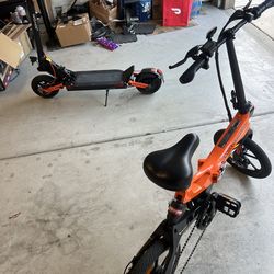 Swagtron Swagcycle EB-7 Elite Plus Folding Electric Bike with Removable Battery, Orange/Black, 16" Wheels, 7-Speed