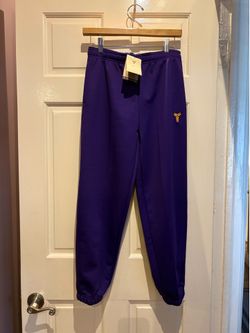 Nike Kids Purple Sweatpants with Gold Logo
