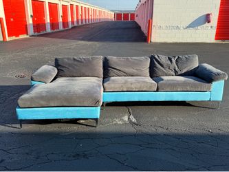 Blue / Gray Light Weight Sectional with Chaise – Free Curbside Delivery 🚚